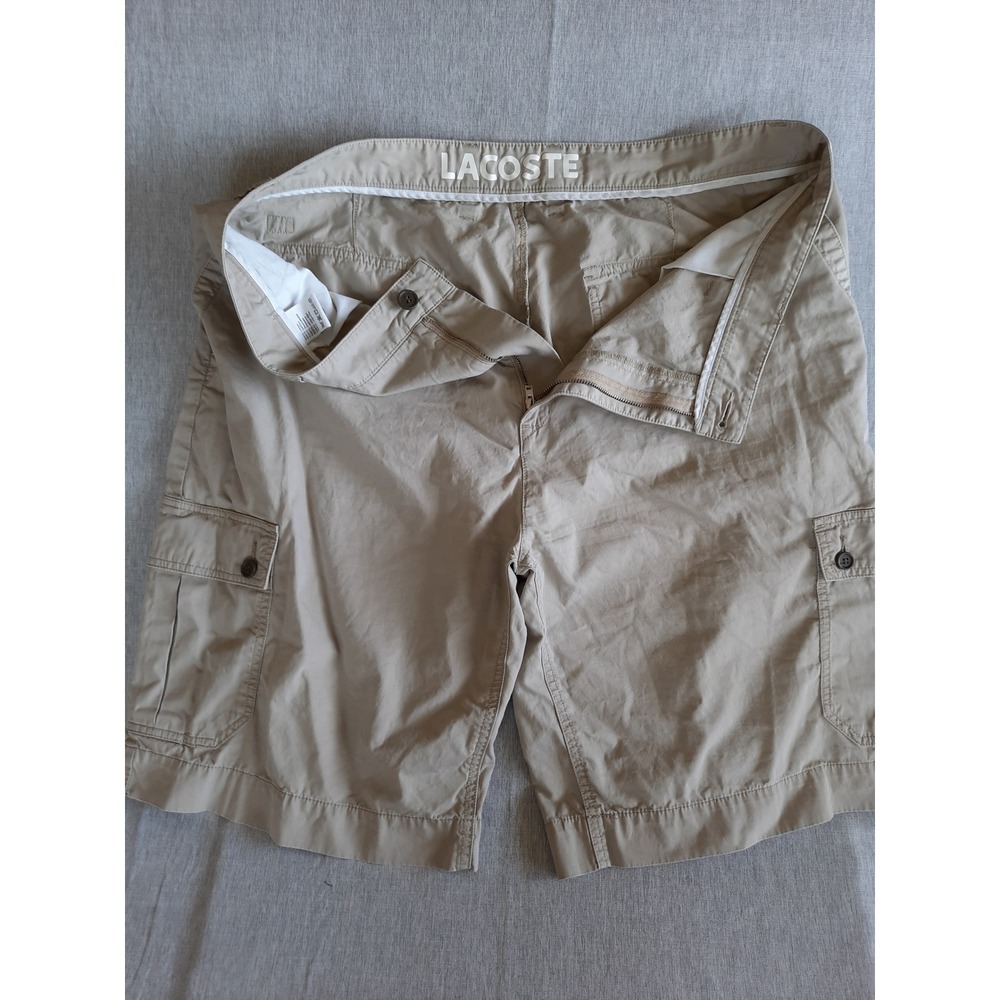 Lacoste Devanlay Men's Waist 39 Utility Cargo Stretch Outdoor Short Cotton Beige